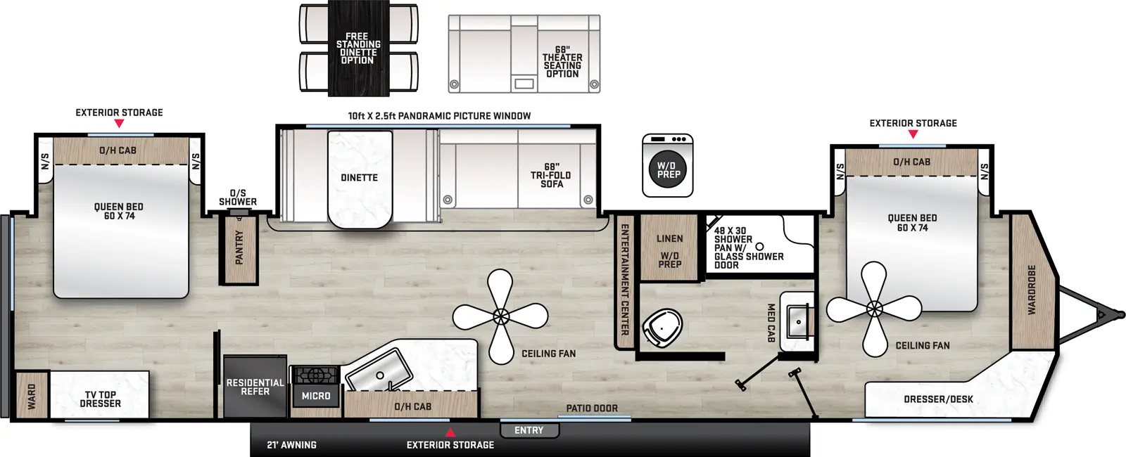 Catalina Destination Series 40BHTS2Q Floorplan